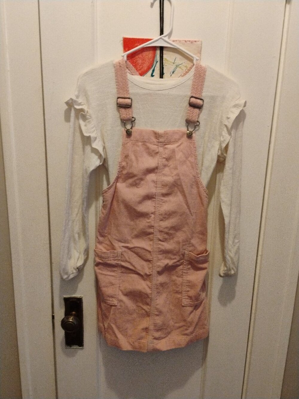 Cat & Jack set, creamy white long-sleeve top with cute ruffles